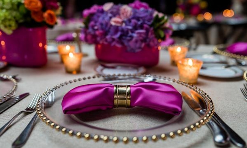 Pink Wedding at Chicago's Cafe Brauer_table setting