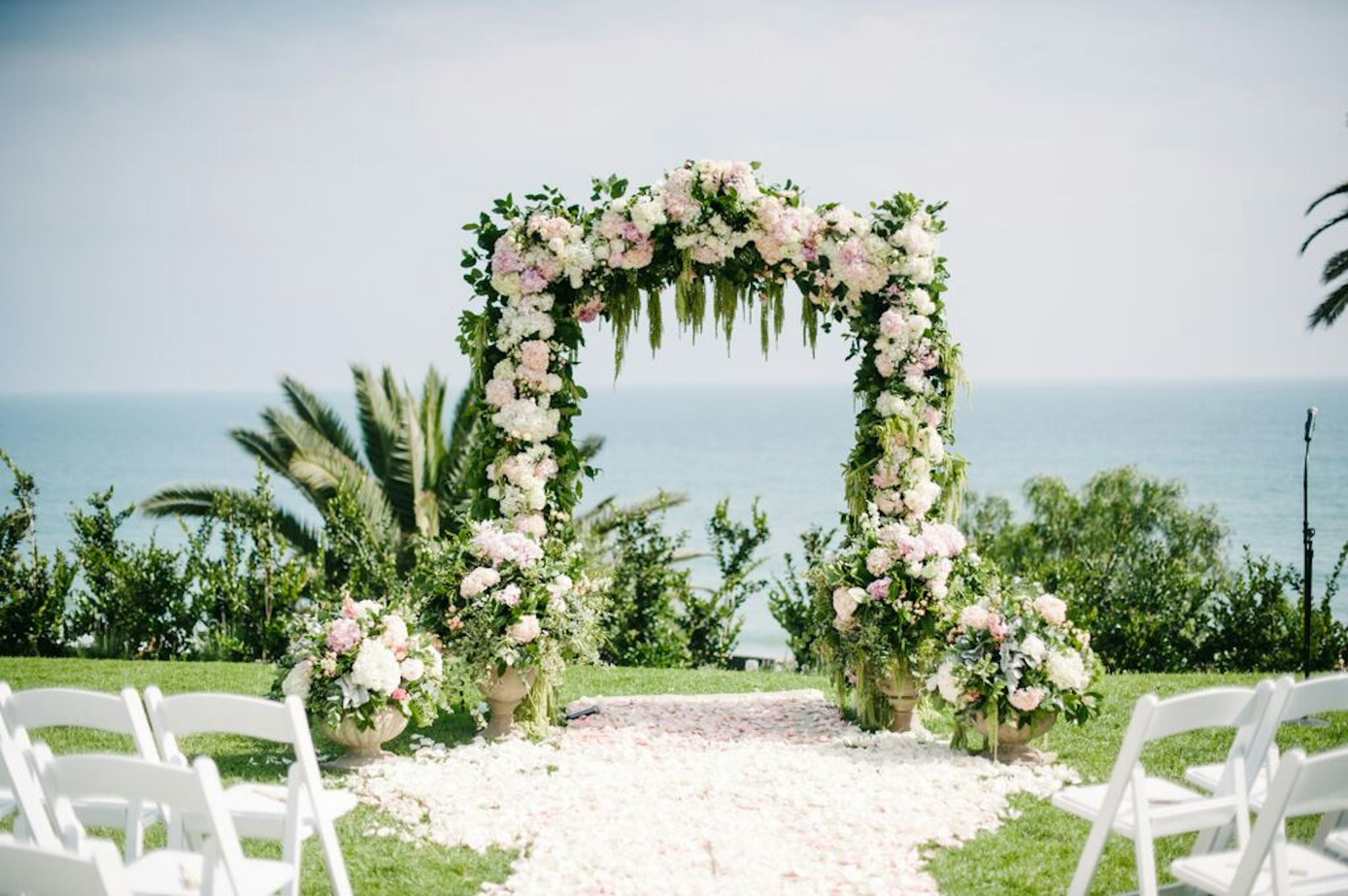 hydrangea wedding arch