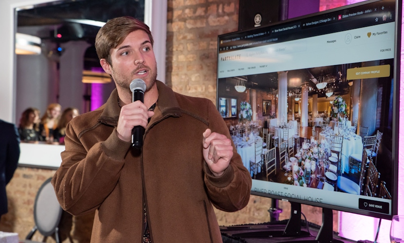 Man talking at PartySlates spring event