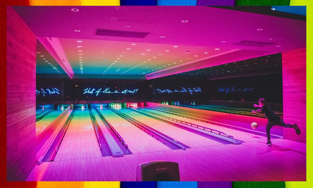 Rainbow bowling alley