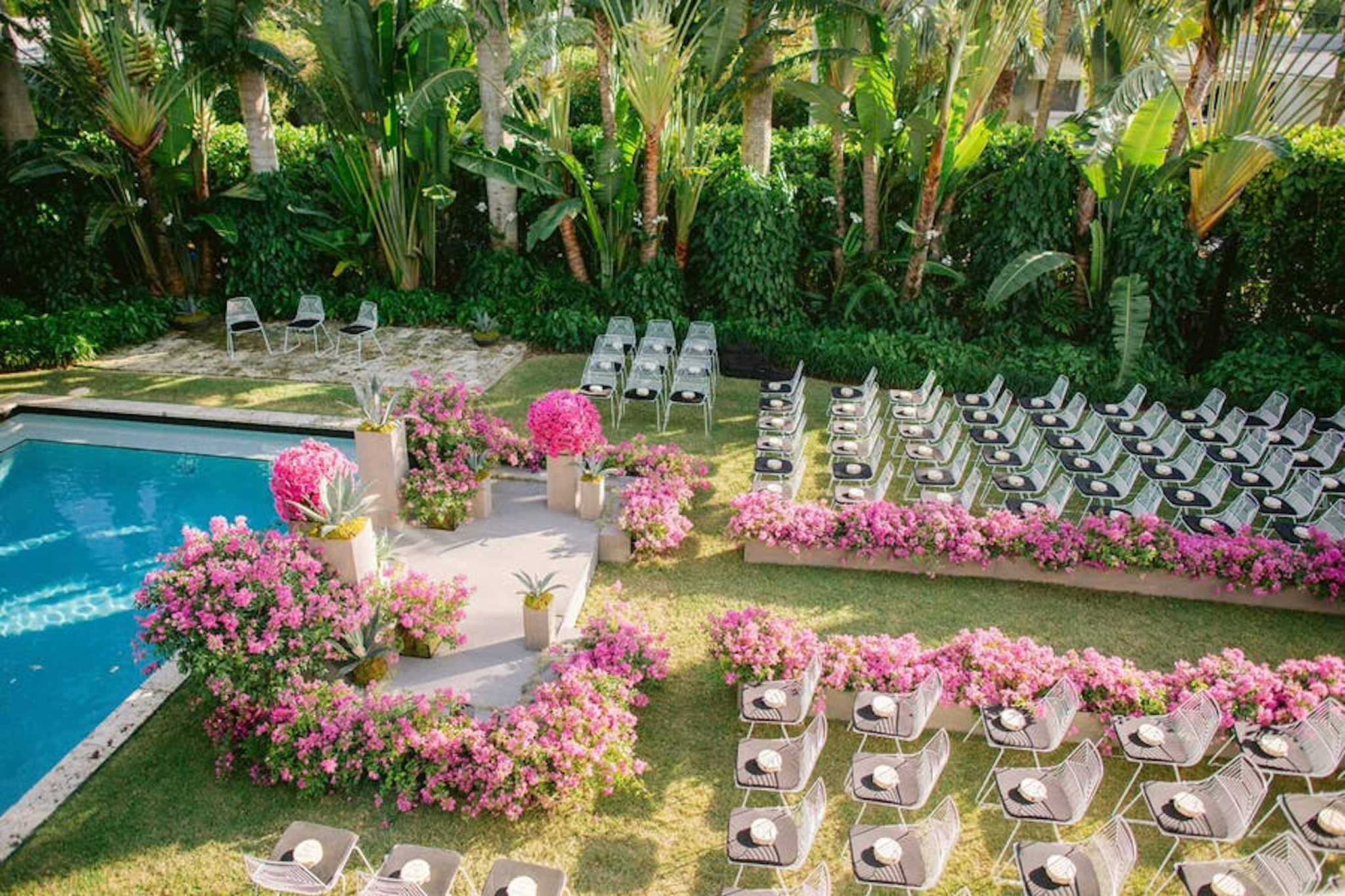 poolside wedding ceremony
