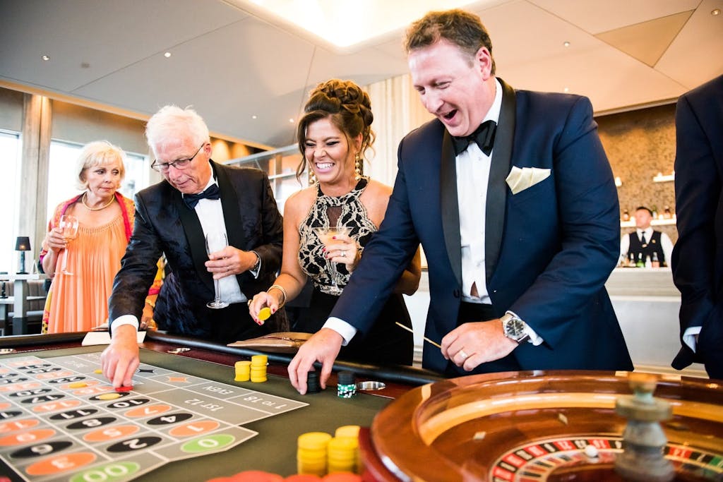 Guests playing casino games
