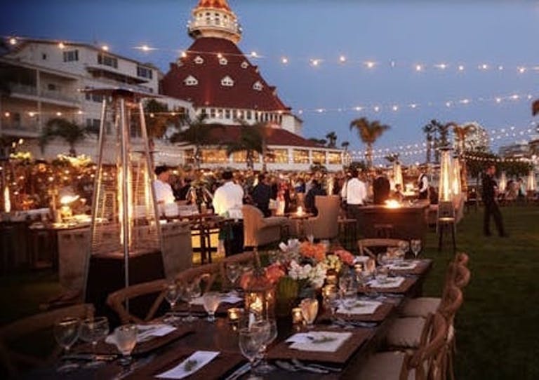 Outdoor Celebration With Twinkling Lights at Hotel del Coronado, Curio Collection by Hilton | PartySlate
