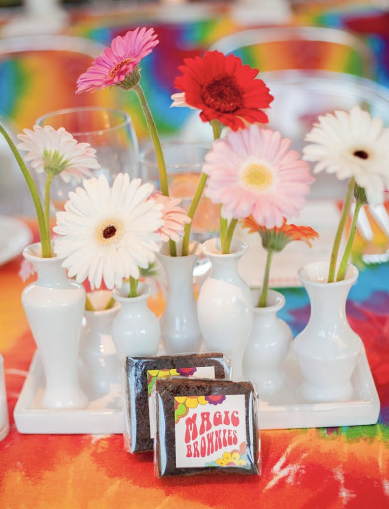 Magic-brownie party favors for 70s-themed birthday party