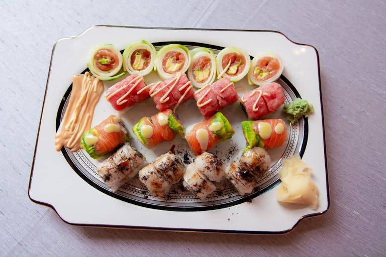 artfully plated sushi