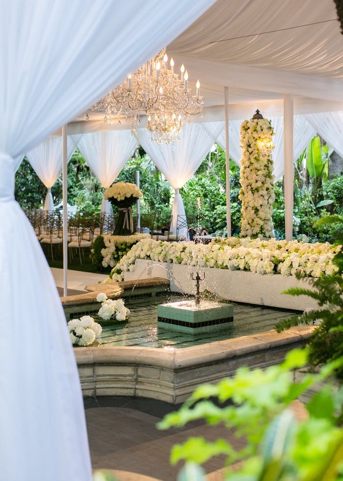 Event reception with white florals