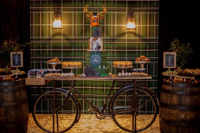 Scottish Pub 50th Birthday Party Themes with Bicycle Dessert Station | PartySlate