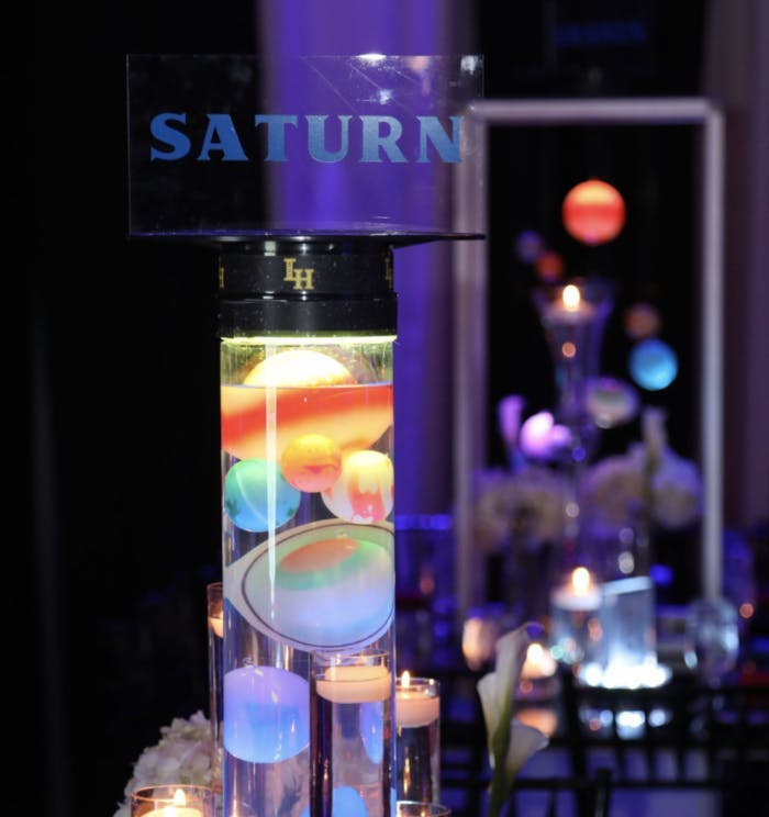 Bar Mitzvah Space-Themed Party With Glow-in-the-Dark Planetary Centerpieces | PartySlate
