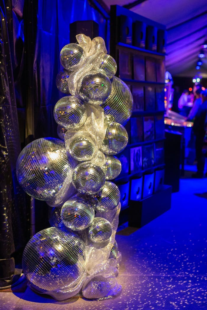 Disco balls put together to form a tree like structure | PartySlate
