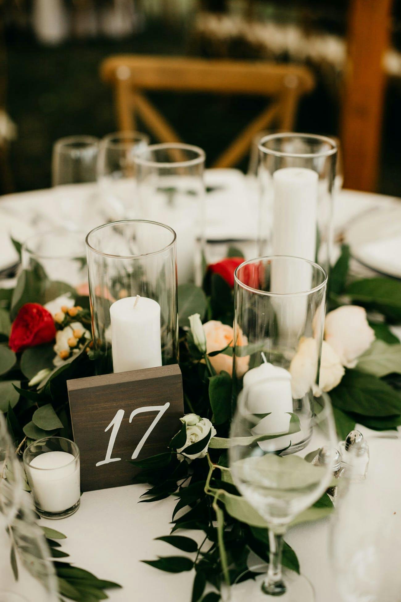 Rustic wedding table numbers.