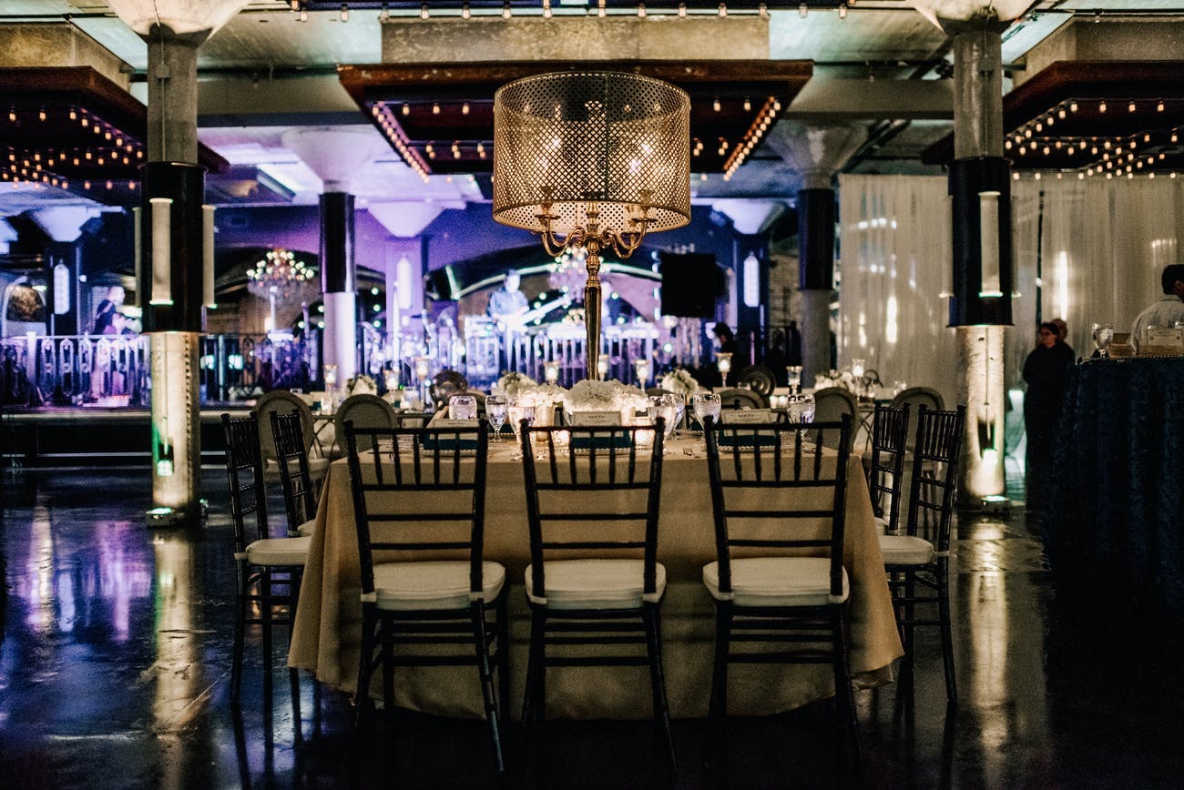 A gold-drum shade adds a unique dimension (along with a modern twist) to any vintage gold candelabra.