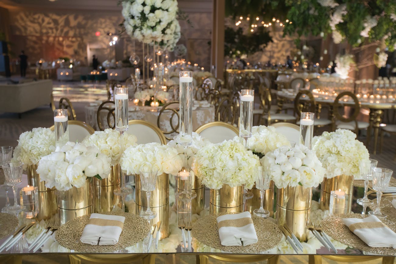 Gold wedding table decorations new arrivals