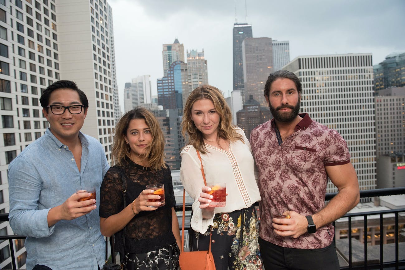 Corporate dinner party on rooftop of The Gwen in Chicago, IL | PartySlate