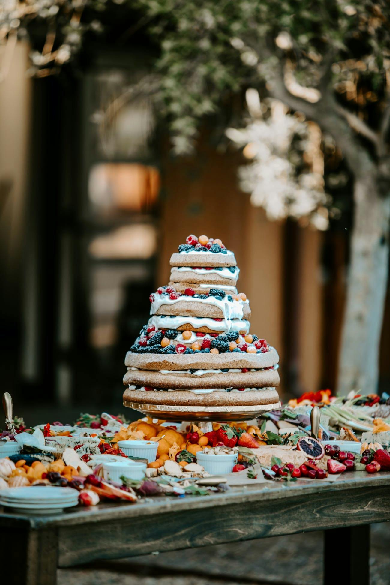 Fruit and pancake wedding cake | PartySlate