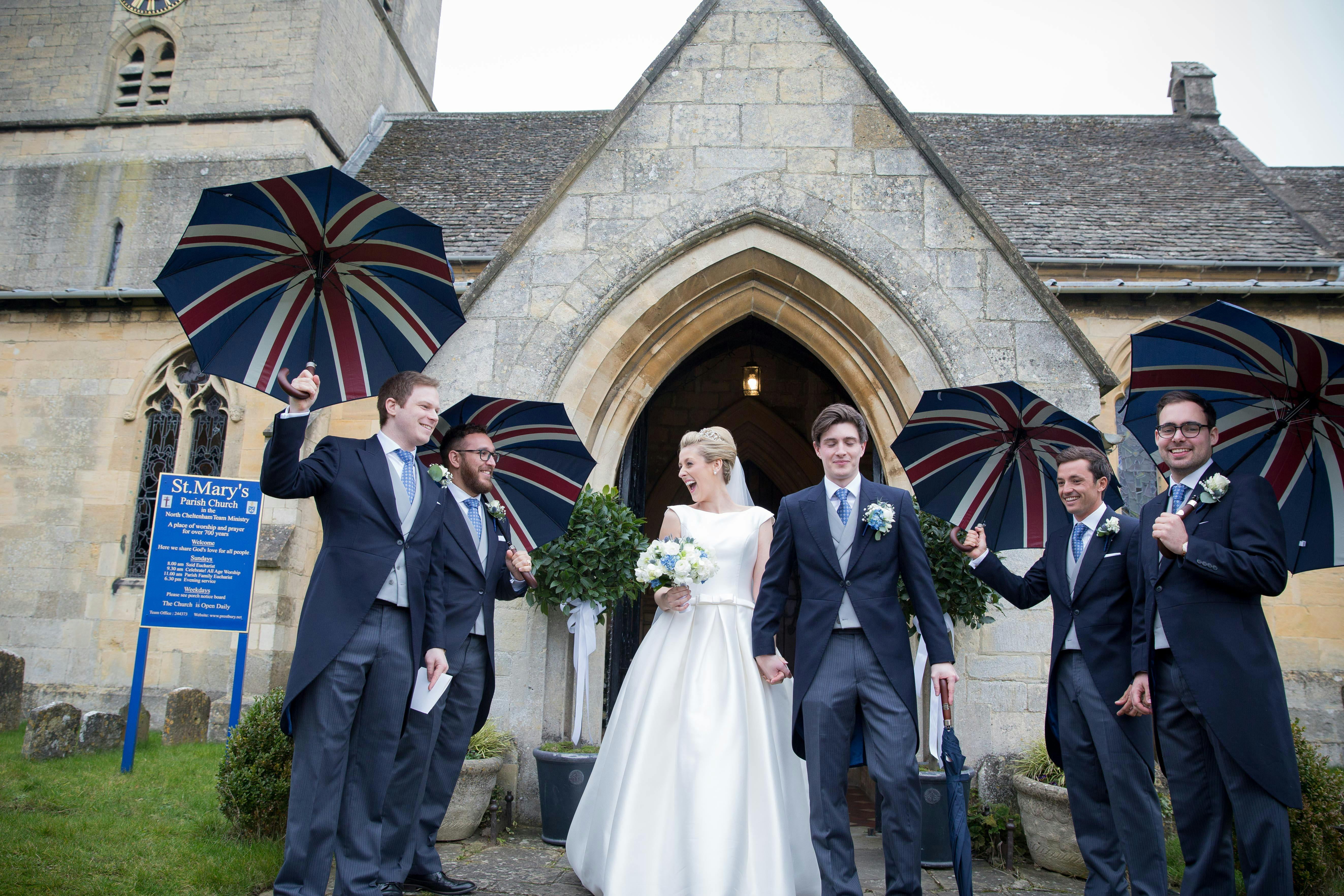 A Very English Wedding at Sudeley Castle in Winchcombe, UK With British-Style Umbrella Photo Op | PartySlate