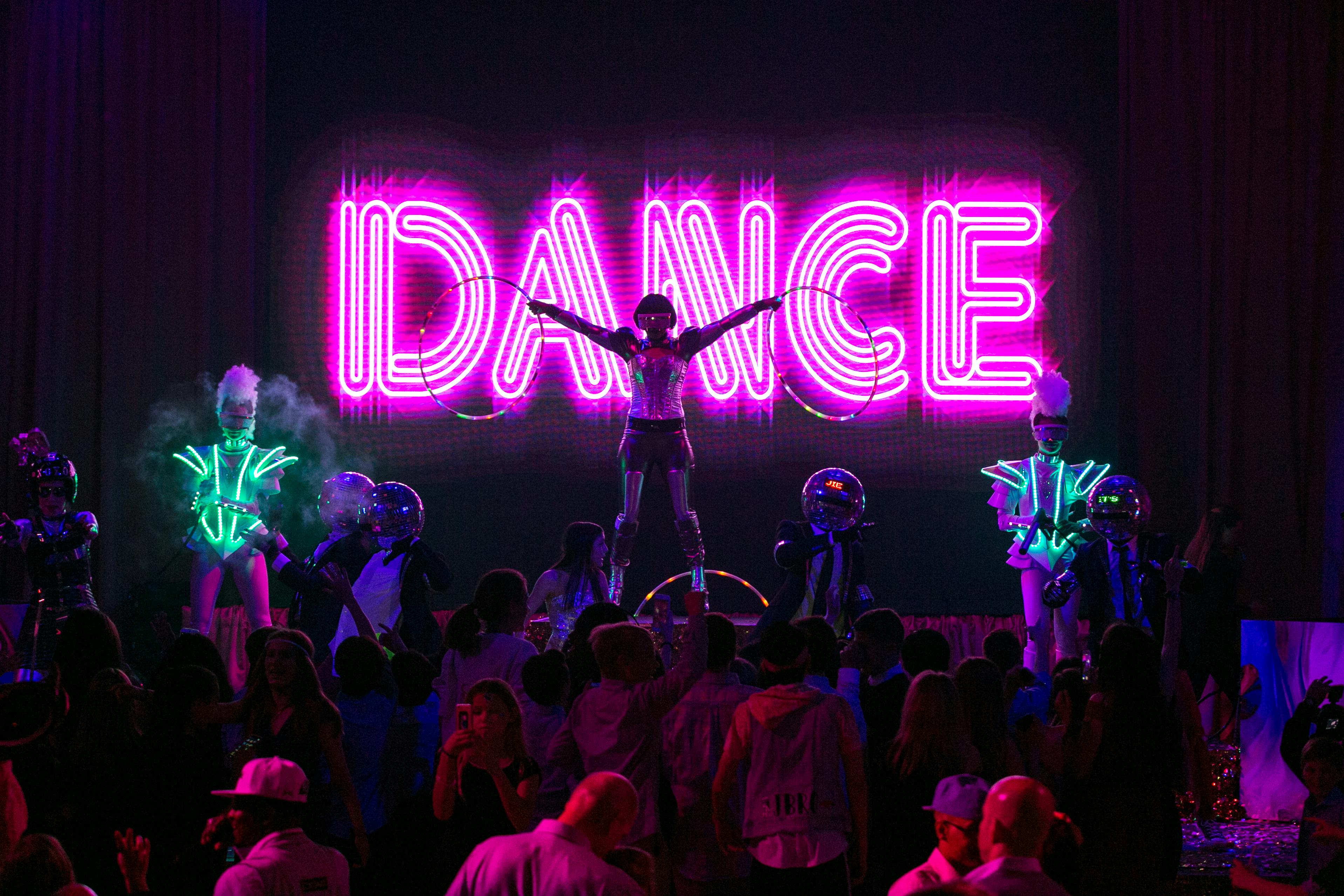 Award Show Themed Bat Mitzvah at The Howard Theatre with Pink Neon Signage | PartySlate