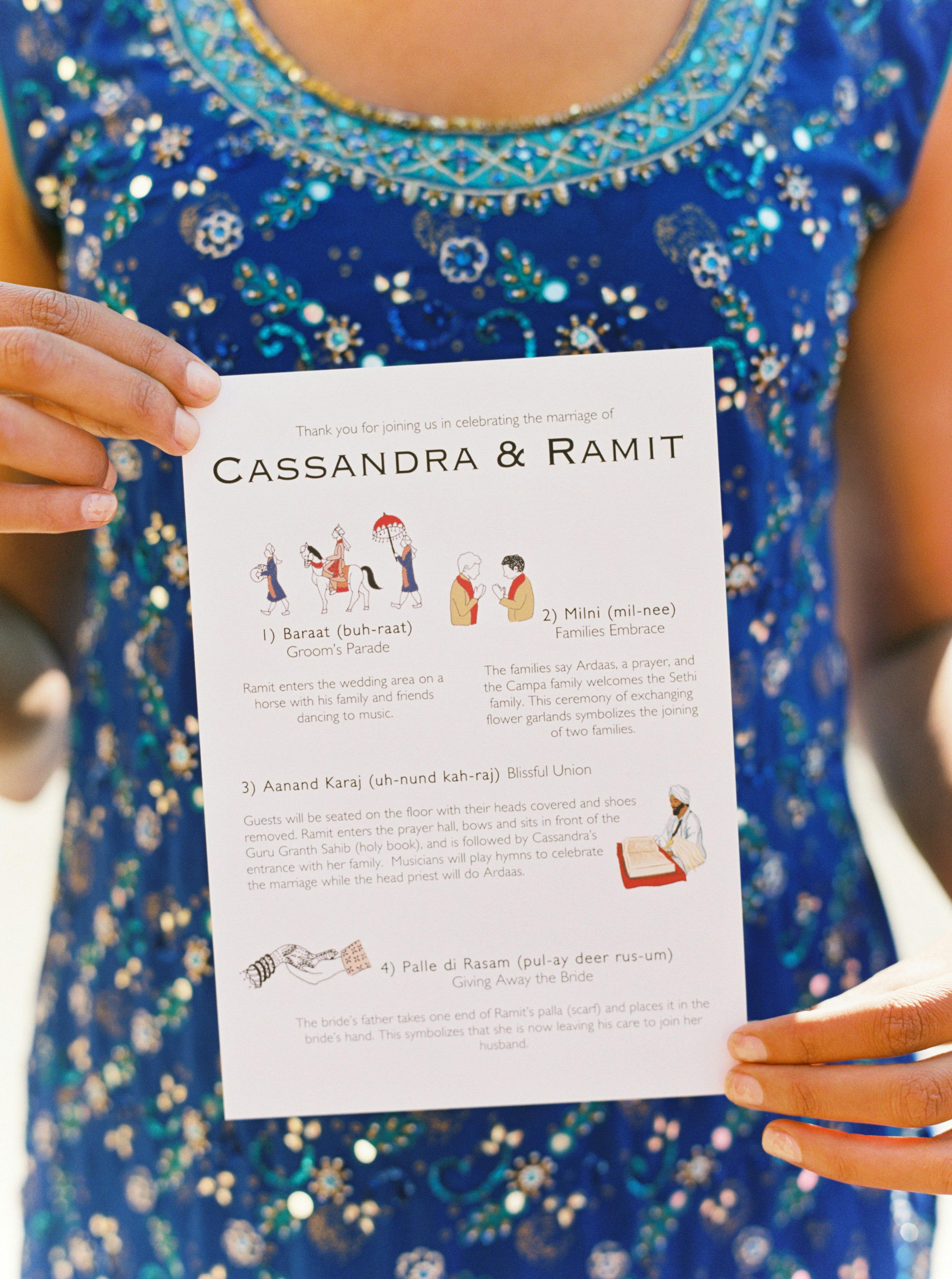 Unique Wedding Ceremony Program with Illustrations & Text | PartySlate