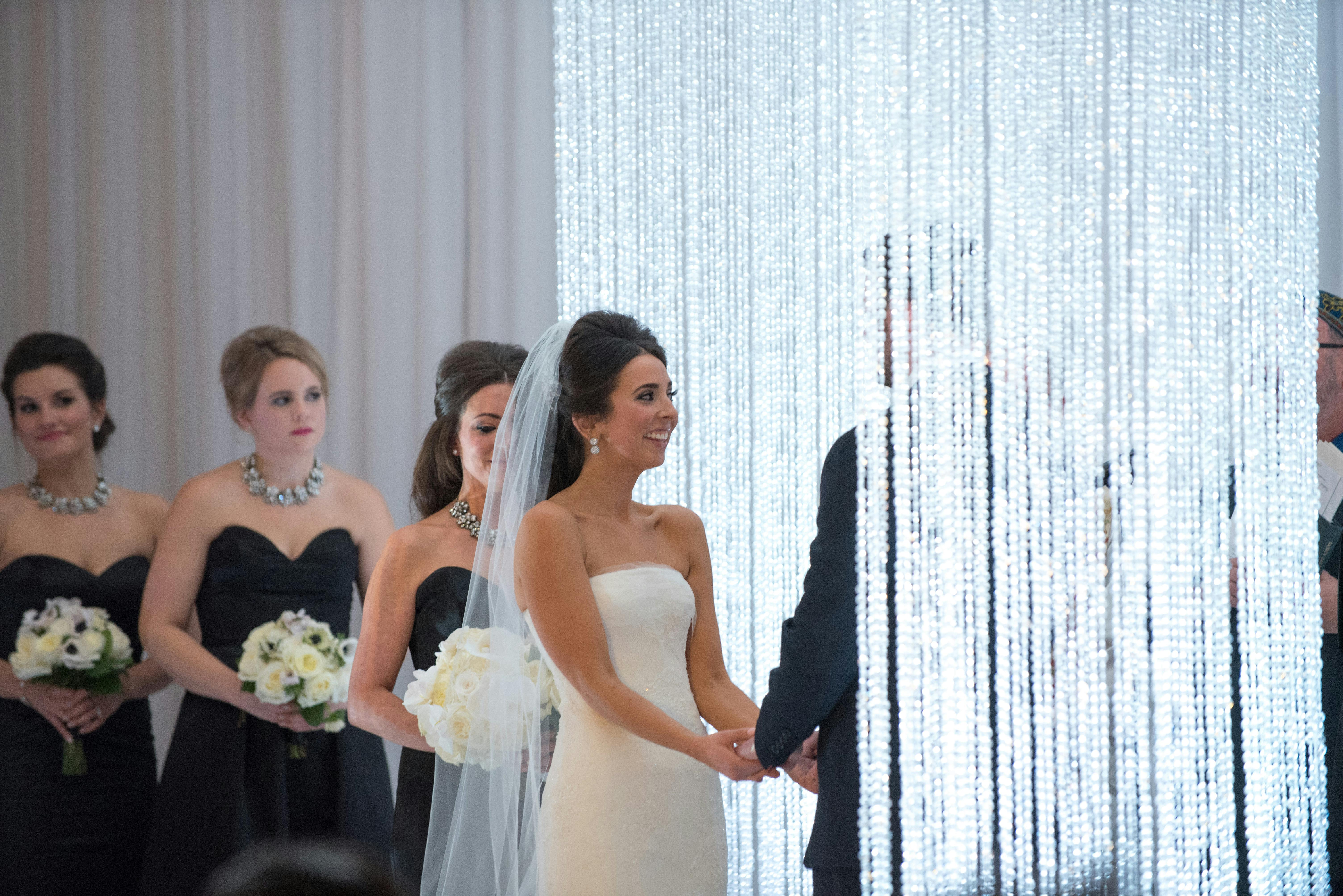 Glamorous All White Wedding at Four Seasons Hotel Chicago with Crystal Chuppah | PartySlate