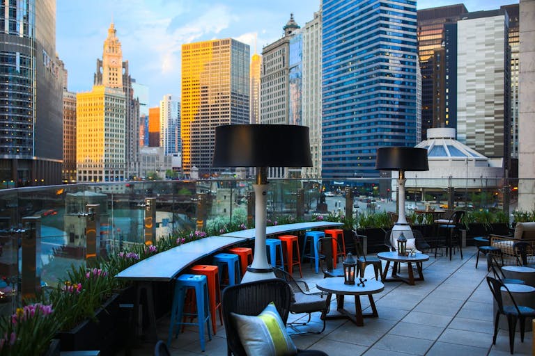 Outdoor Patio/Terrace at Raised | An Urban Rooftop Bar | PartySlate