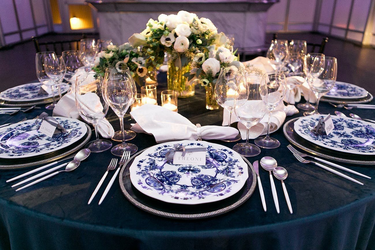Corporate dinner party with mix and matched table décor | PartySlate