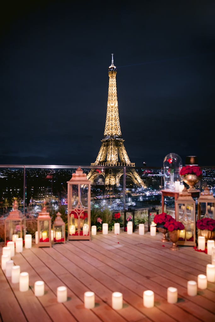 Romantic Eiffel Tower Proposal at the Shangrila Hotel in Paris, France