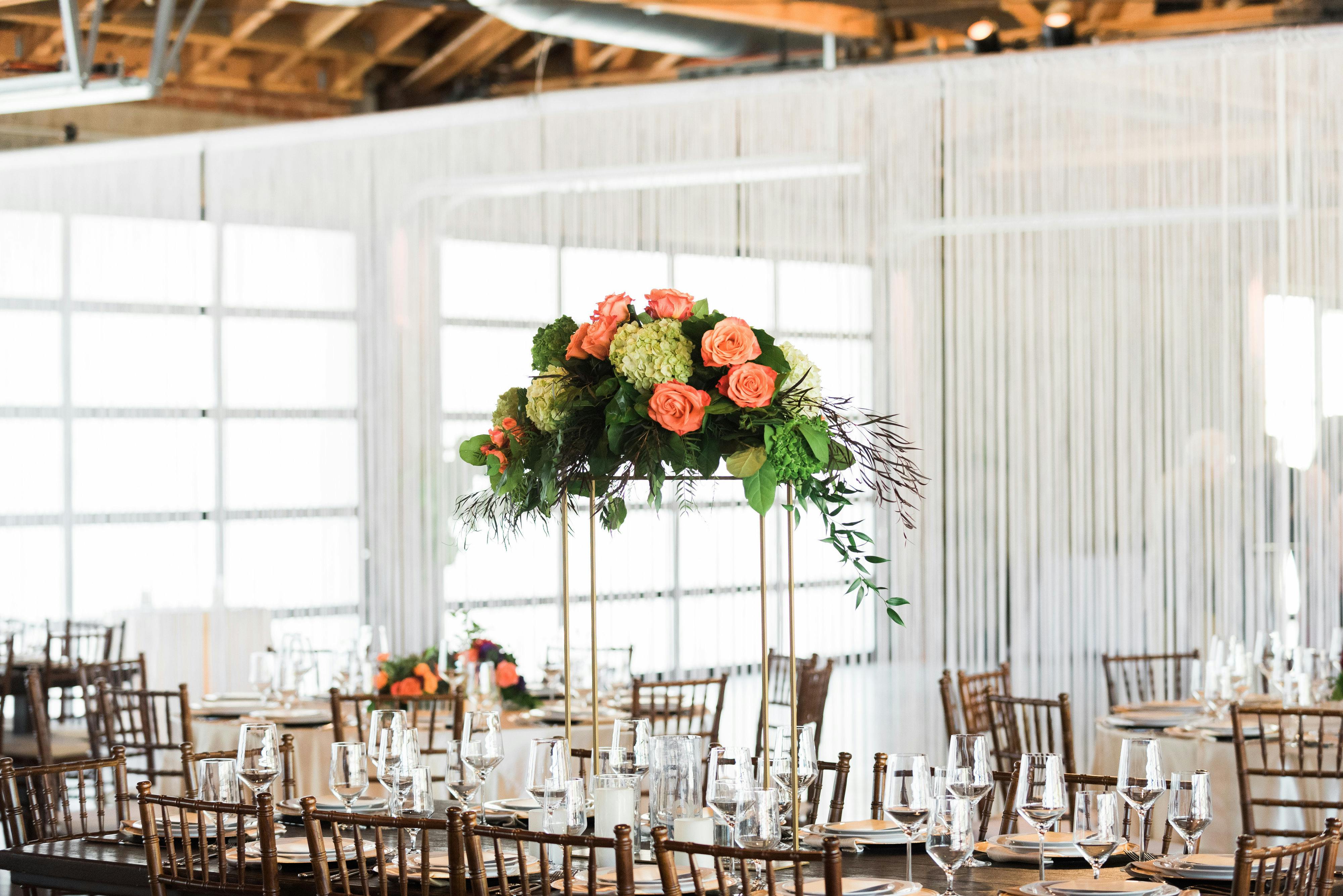 Industrial Floral Wedding at City Market Social House in Los Angeles, CA