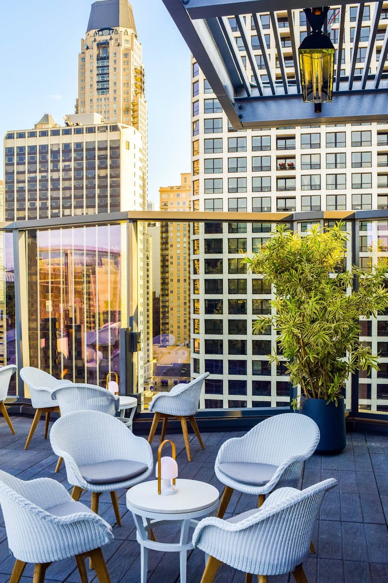 Rooftop terrace among the city skyline at Devereaux in Chicago, IL | PartySlate