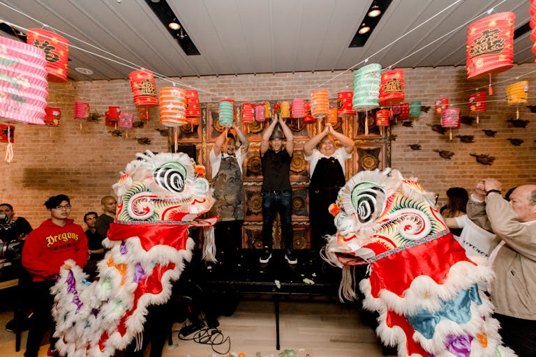 Sunda's 10 Year Anniversary Reception with dragons and Chinese lanterns | PartySlate