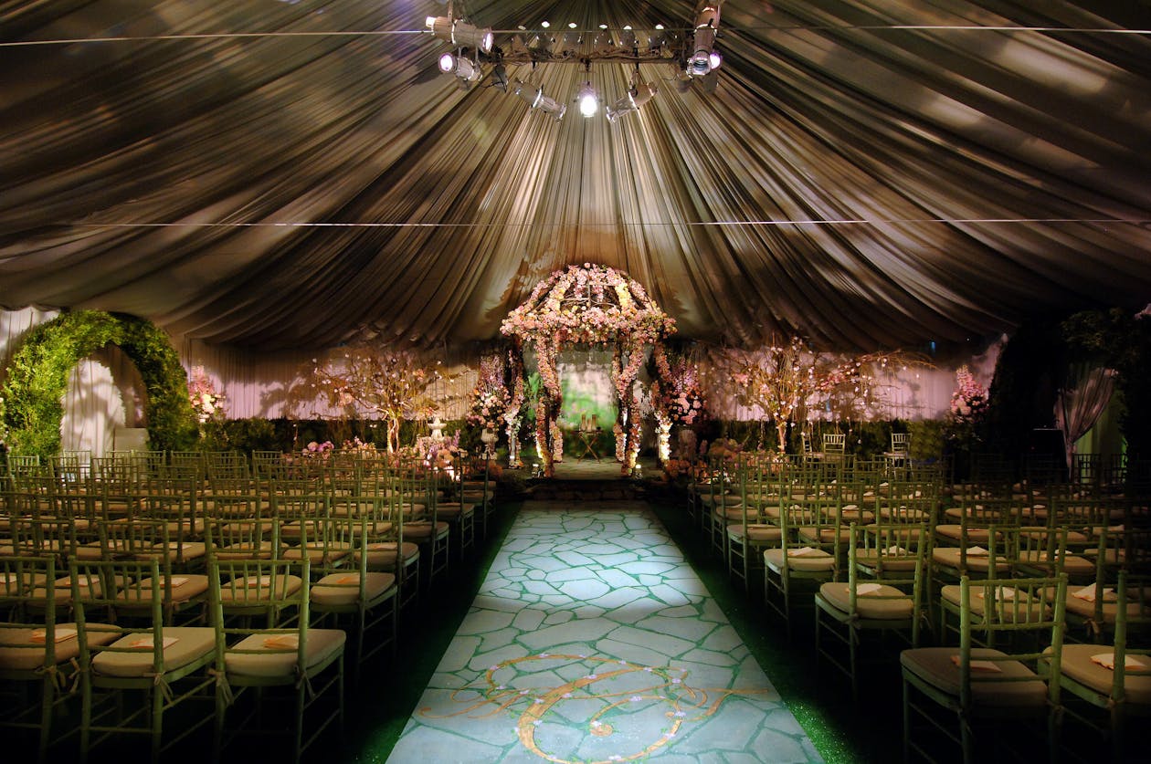 Luxurious Tented Wedding at a Private Residence in Mendham, NJ With Creative Wedding Aisle Décor