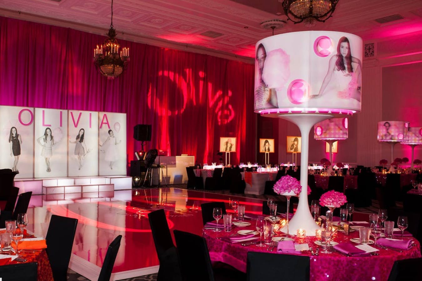 Bat Mitzvah with pink personal branding | PartySlate