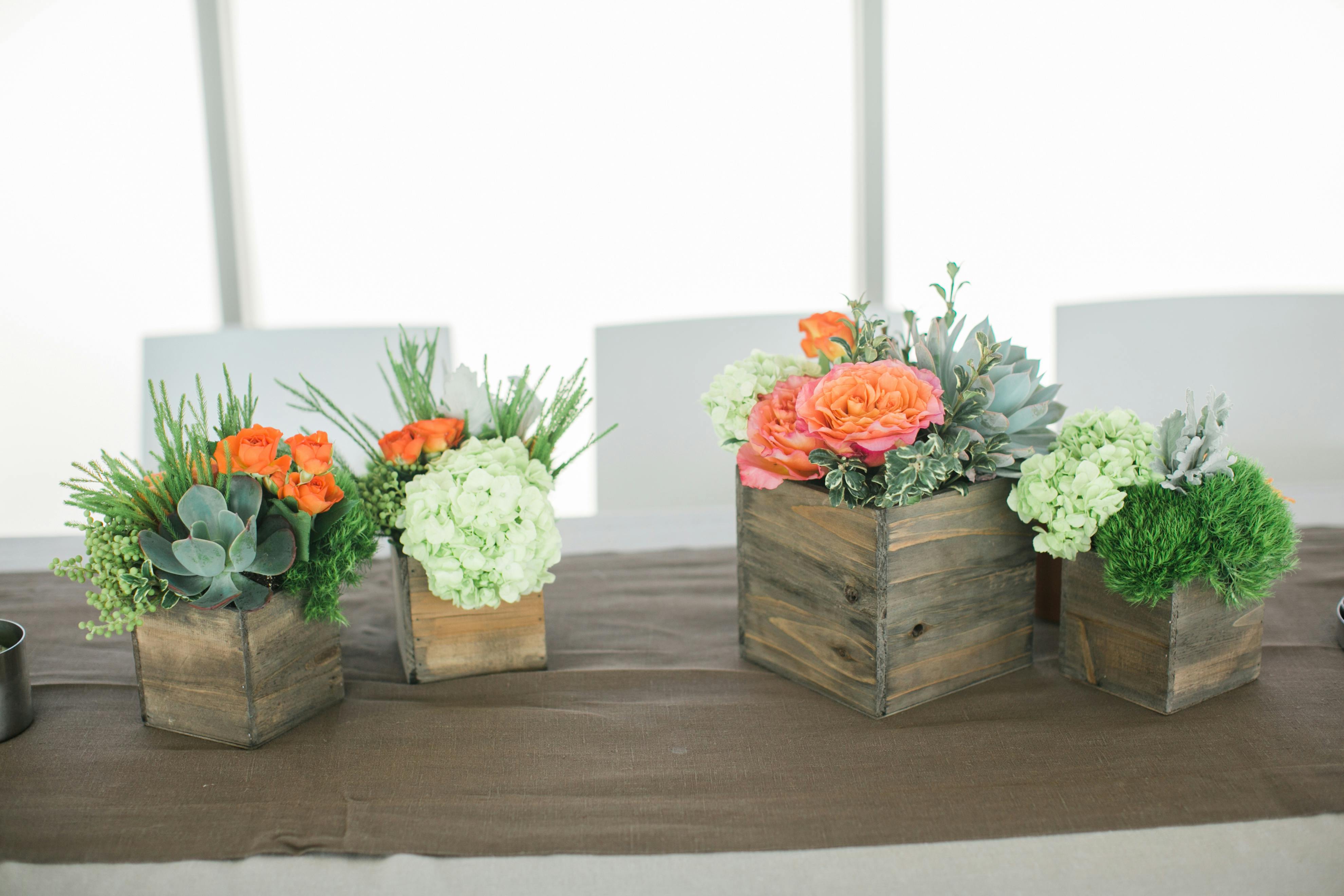Natural & Vibrant Santa Monica Wedding With Succulent Wedding Centerpieces