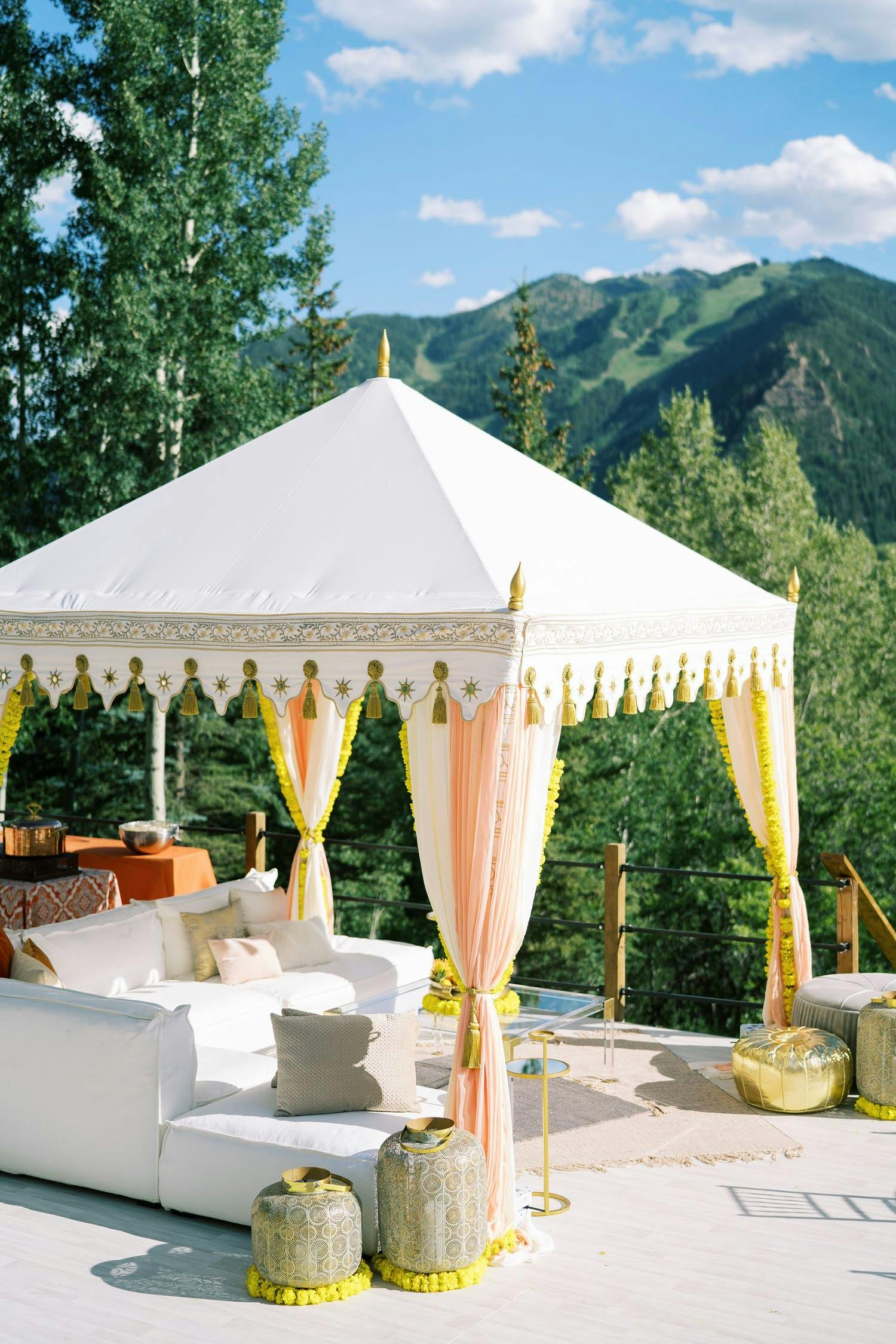 2021 trend open cabana with a mountain top view | PartySlate