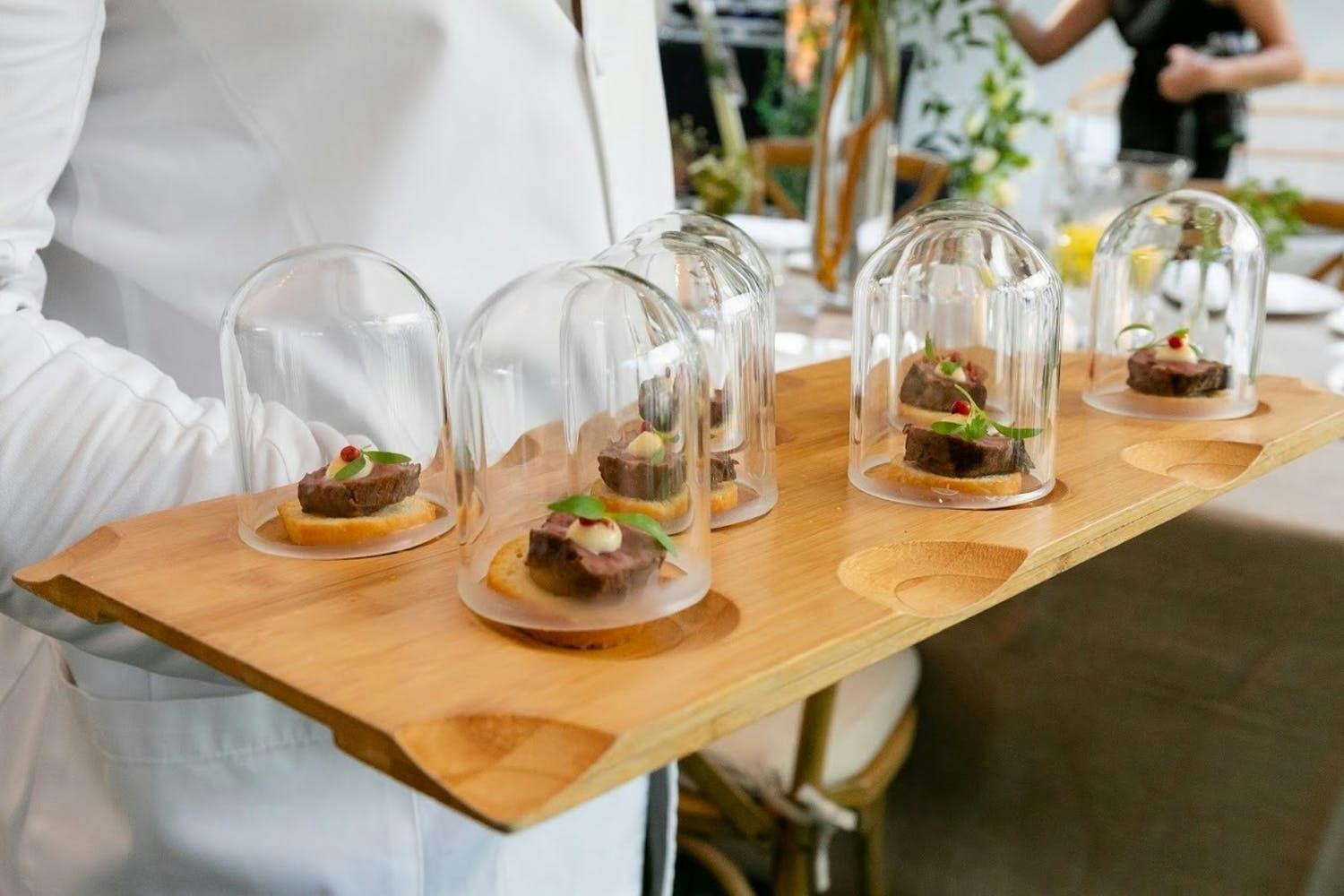 2021 trend glass domes over appetizer tray | PartySlate