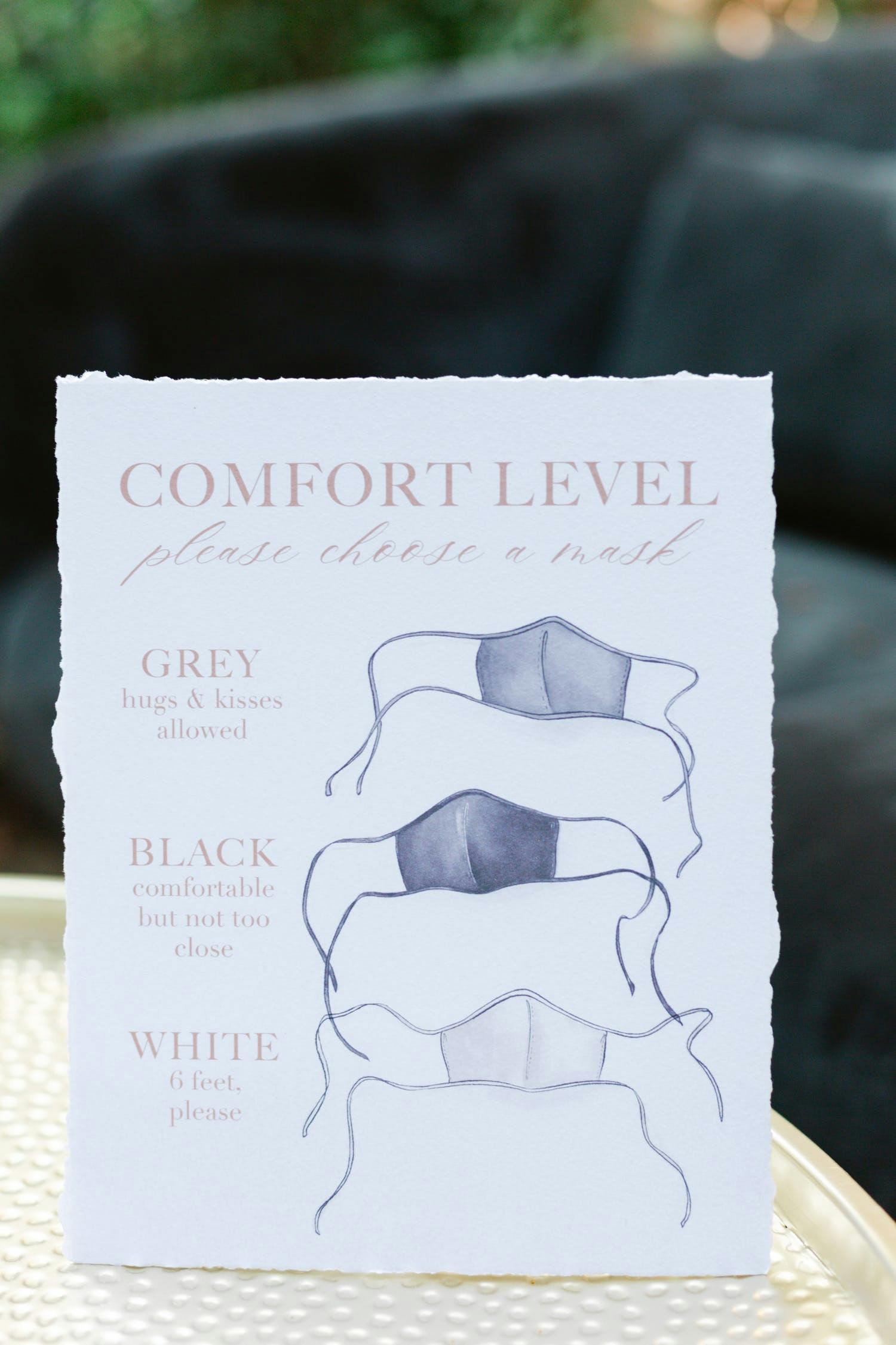 Comfort level mask sign for 2021 party trend | PartySlate