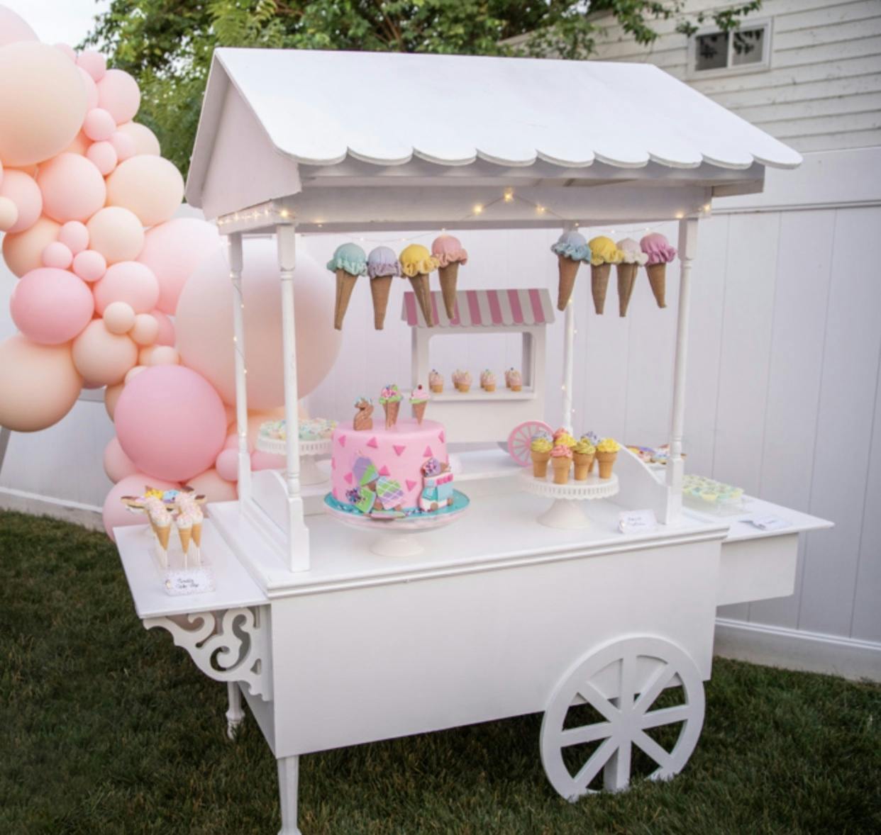 "Two Sweet" Ice Cream Themed Backyard Birthday Party