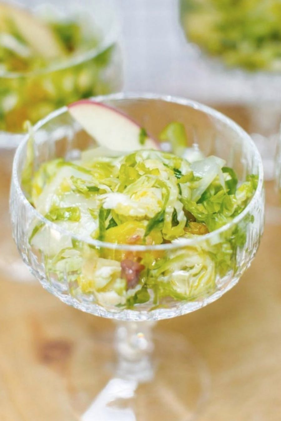 Brussel Sprout Salad in Champagne Glass bu Colette's Catering & Events | PartySlate