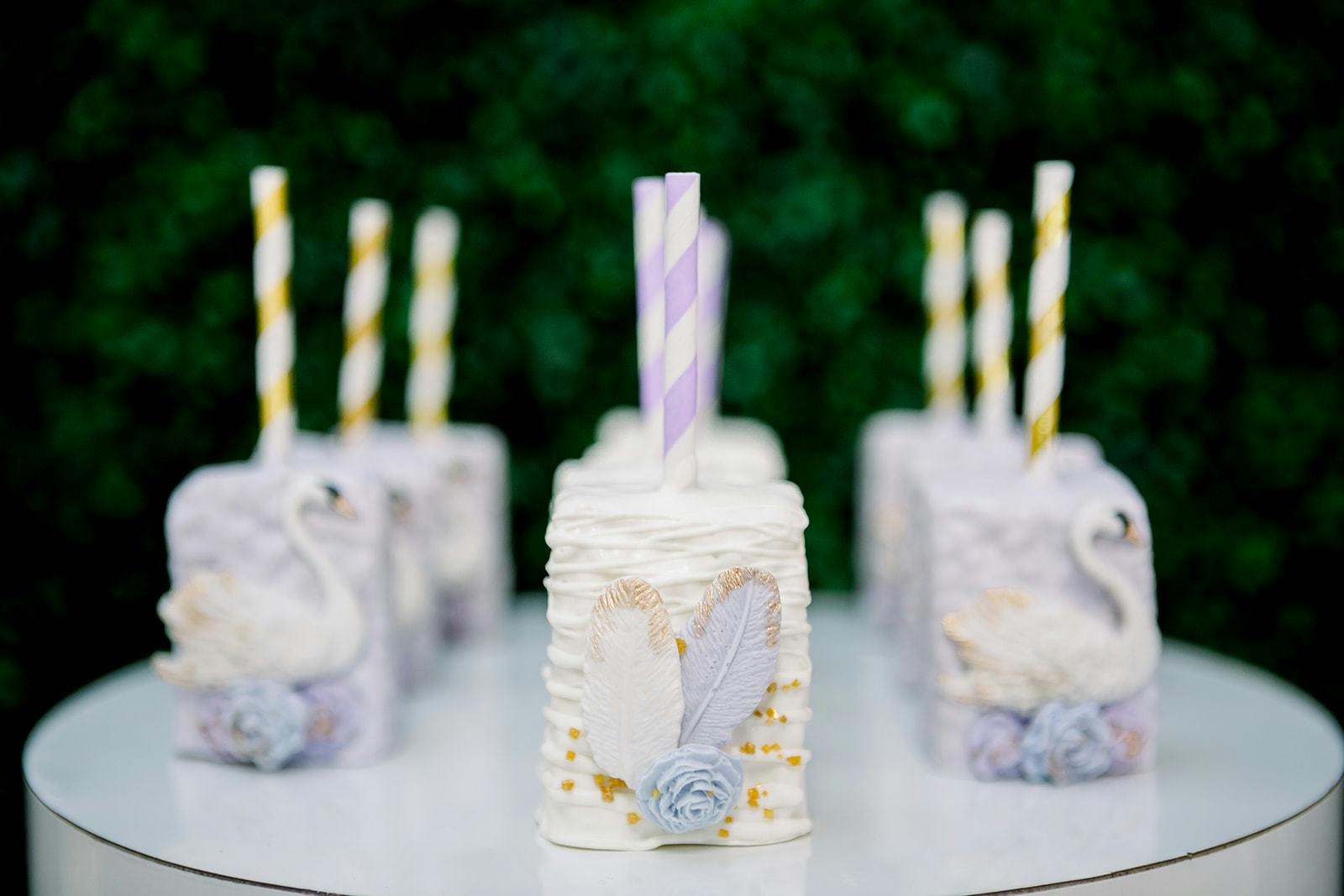 Cake Pops at a Beautiful Swan-Theme First Birthday Celebration at 1718 Studio in Birmingham, Alabama | PartySlate