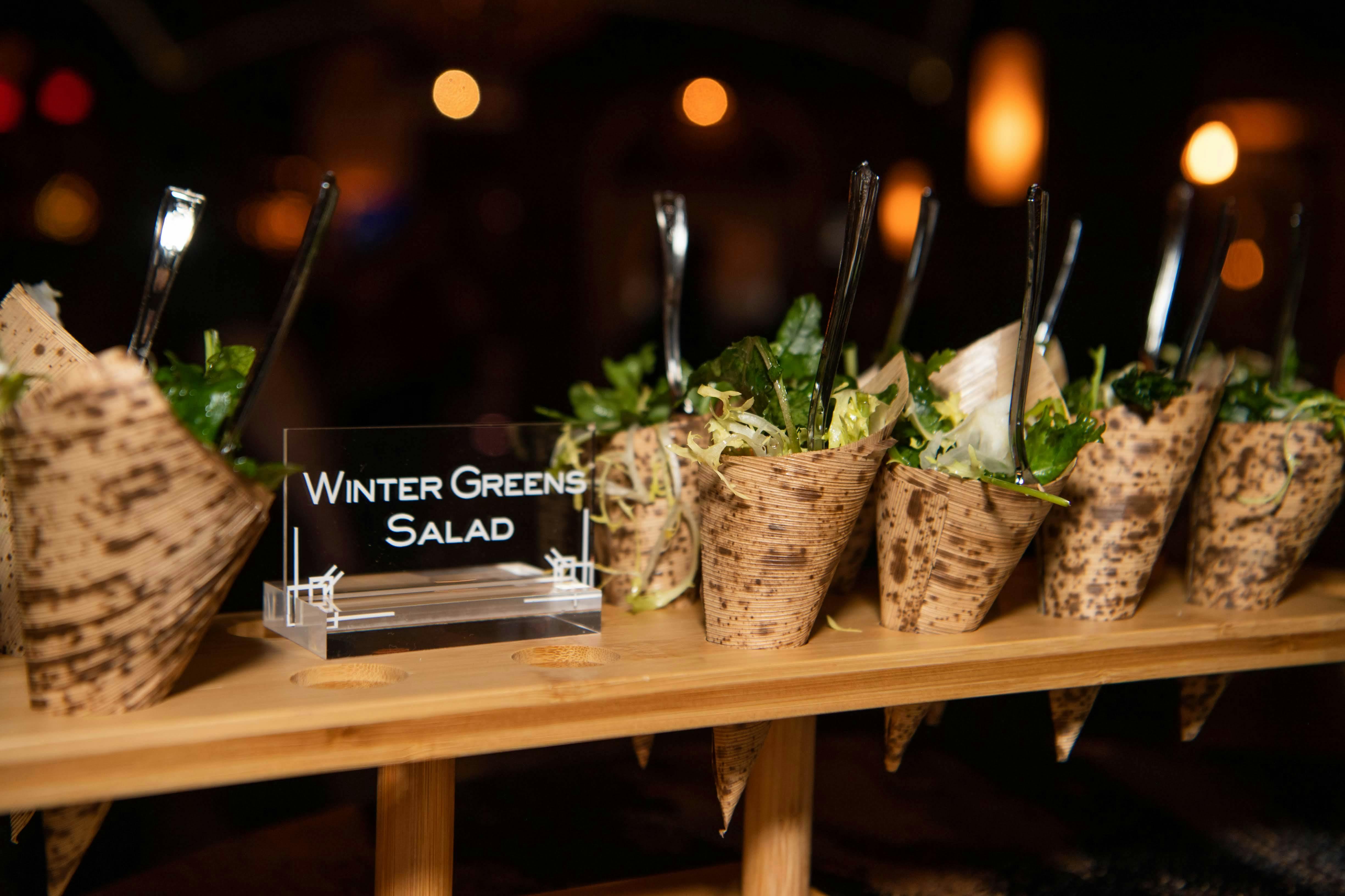 Houston Texans Holiday Party at The Astorian in Houston, TX With Salad in Paper Cones | PartySlate