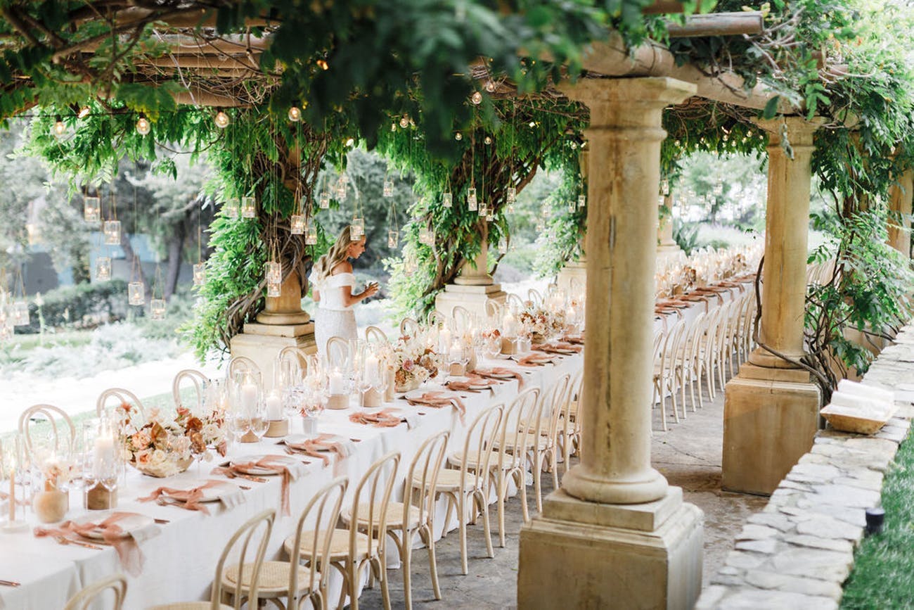Top 2020 celebration elegant rehearsal dinner with beautiful greenery | PartySlate