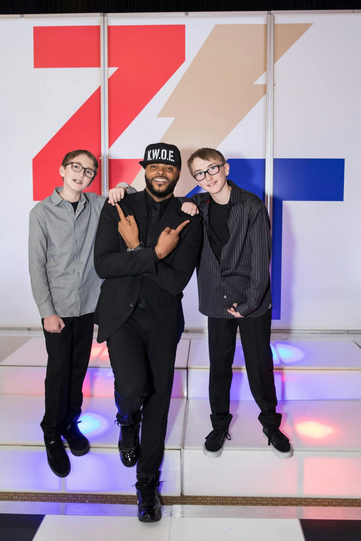 Kareem K.W.O.E. Wells of Flow Entertainment Inc. with Twin Bar Mitzvah Boys | PartySlate