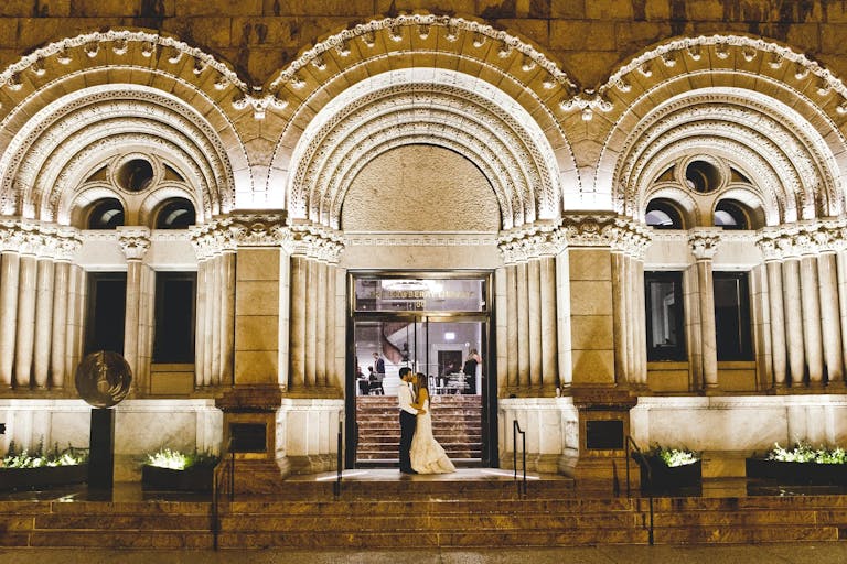 Grand library proposal in Chicago in front of historical architecture building | PartySlate