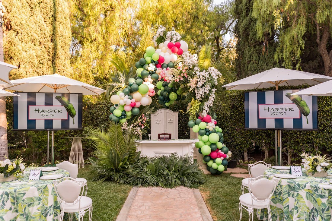 Tropical outdoor themed Bar Mitzvah party | PartySlate