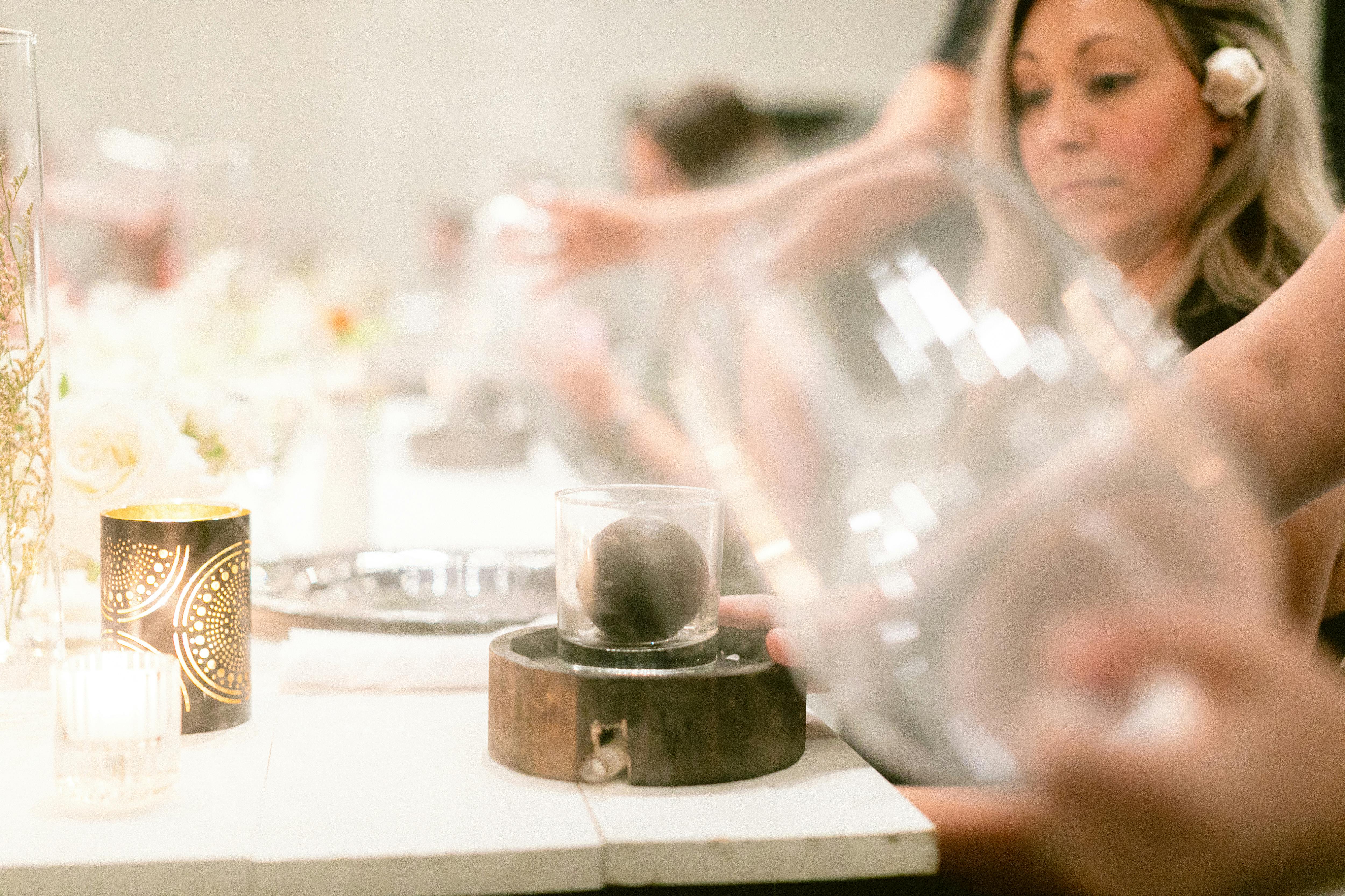 Summer Dinner Party at an Elegant Private Venue in the South With Bitter Cocoa Guinness Ice Ball | PartySlate