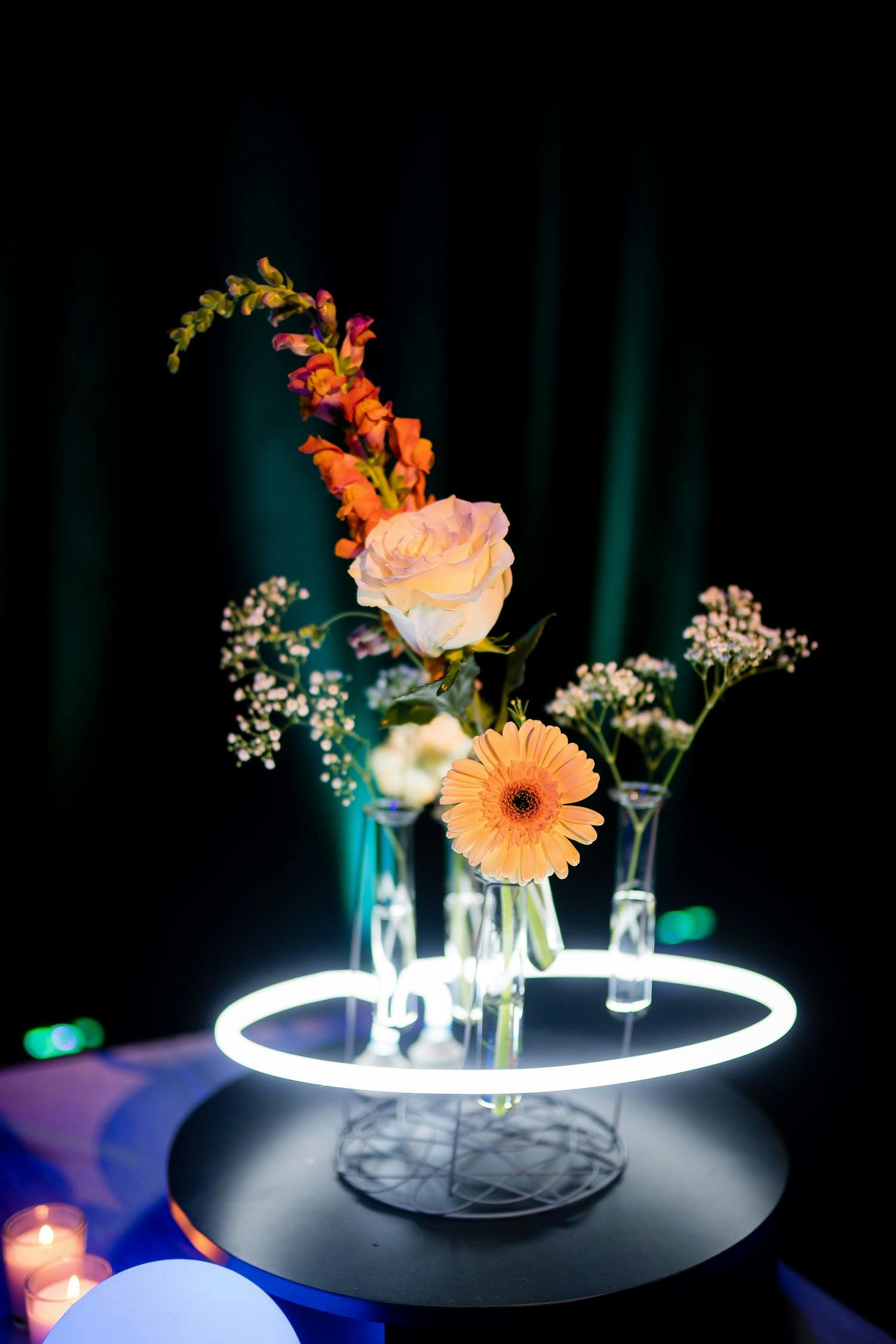 Neon Centerpiece at Neon Party | PartySlate
