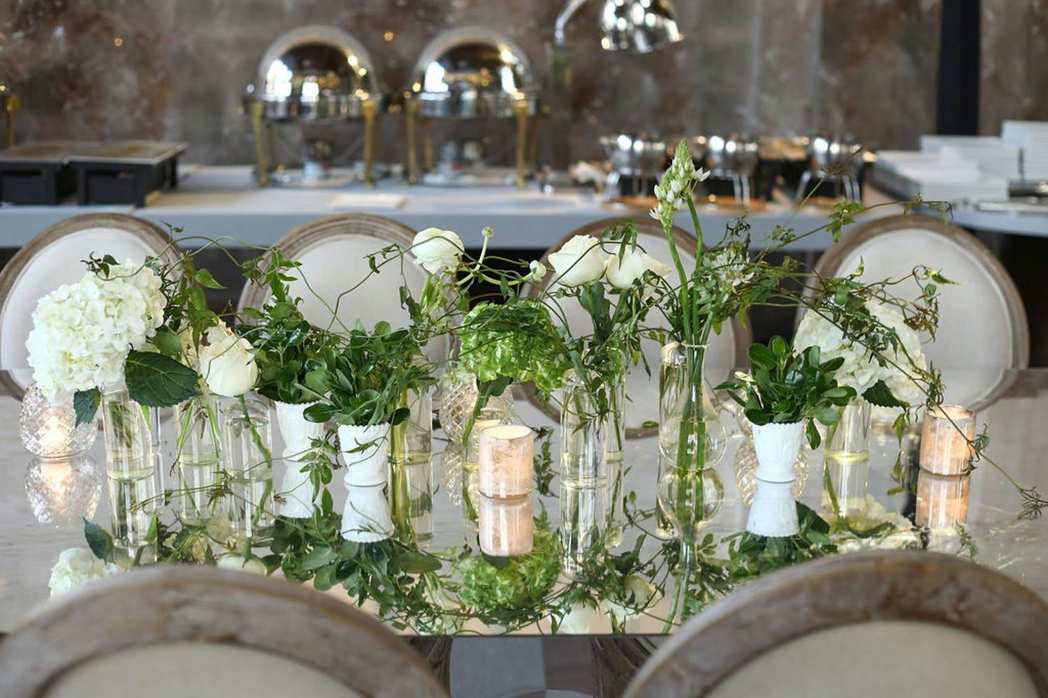 Modern Wedding With Organic Greenery Centerpieces | PartySlate