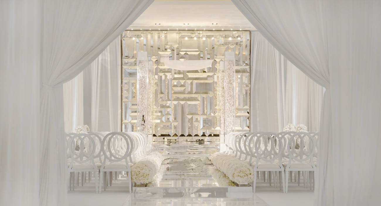 Beautiful all white modern wedding | PartySlate