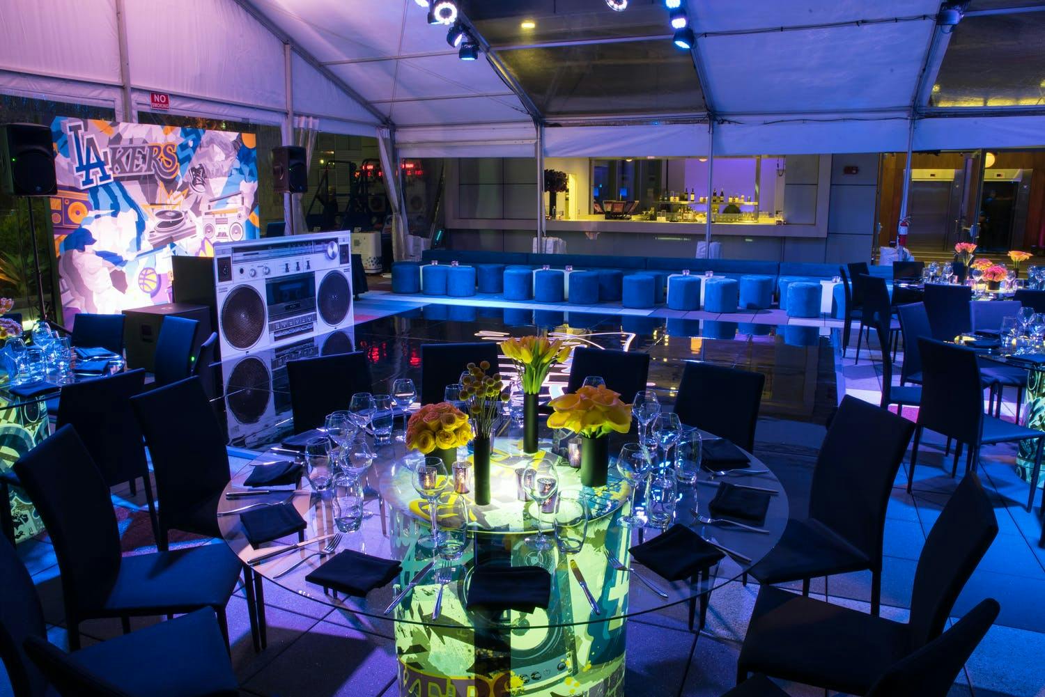 Music-Themed Bat Mitzvah Party With Neon Tablescapes | PartySlate
