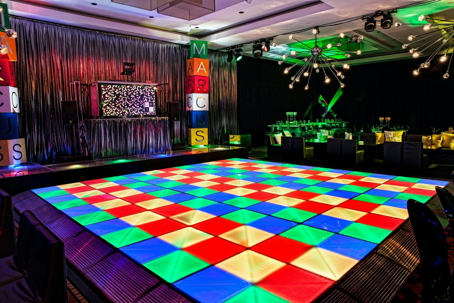 Neon Rubik's Cube Dance Floor | PartySlate