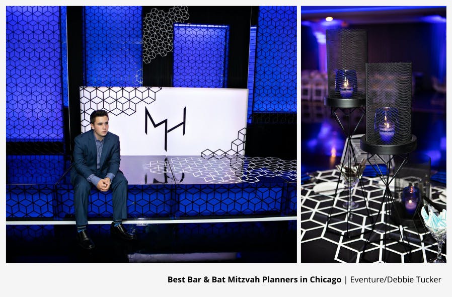 Geometric and Blue-Toned Bar Mitzvah Party Planned by Eventure/Debbie Tucker | PartySlate
