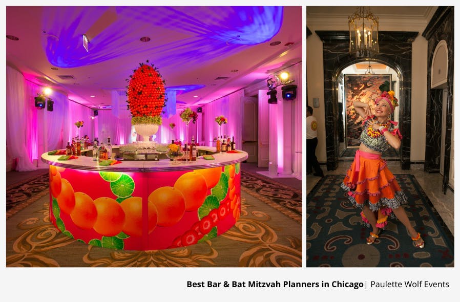 Tropical-Themed Bat Mitzvah Party Planned by Paulette Wolf Events | PartySlate